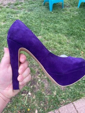 Steve Madden Purple Suede Stiletto Heels shoes pumps 7 new beasst Halloween